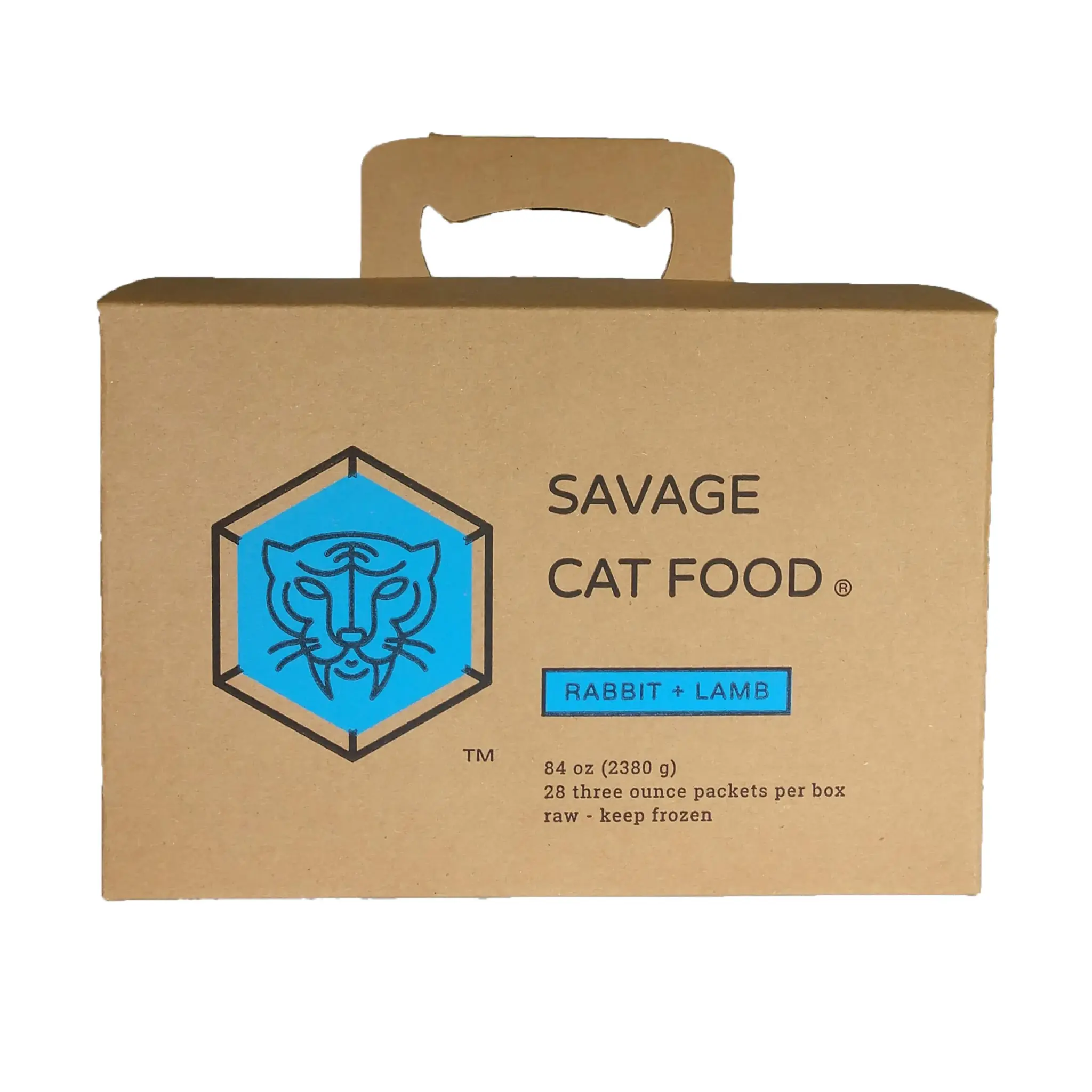 SAVAGE CAT Frozen Raw Cat Food Rabbit 3OZ 28PK The Fish Bone