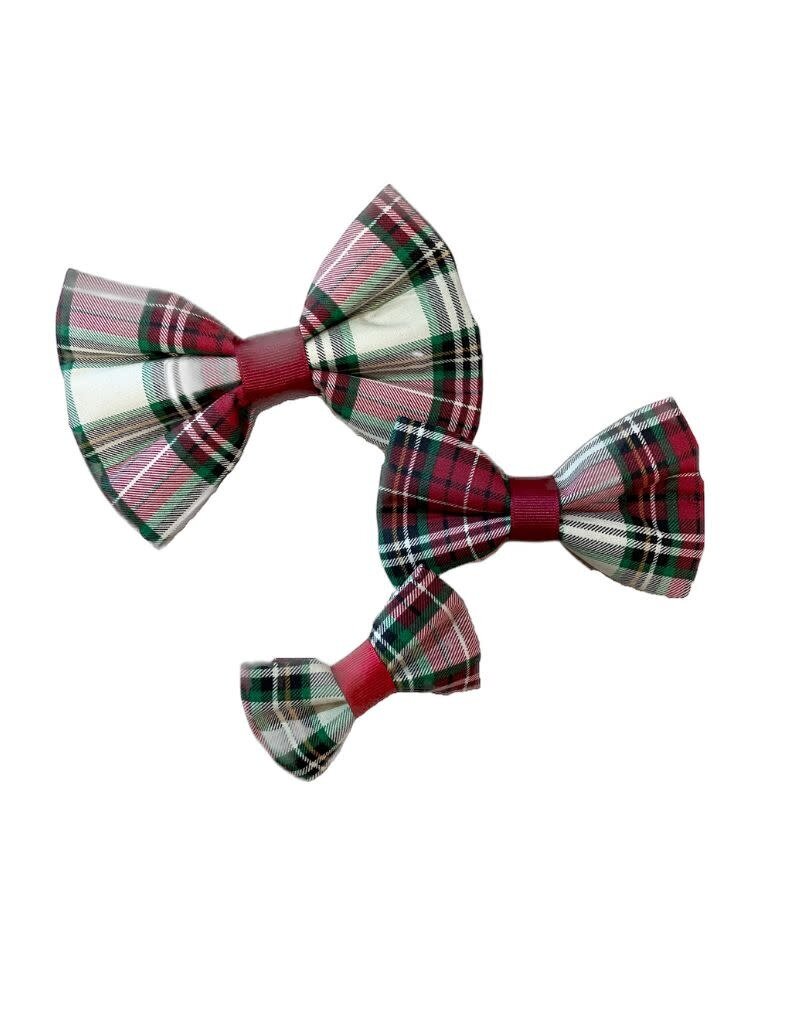 Chuckle Hounds CHUCKLE HOUNDS  Bow Tie White Gift Plaid