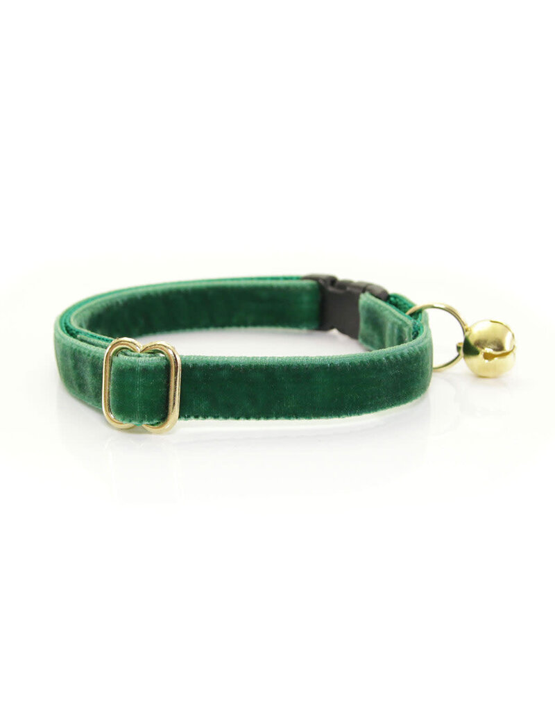 Made by Cleo MADE BY CLEO Cat Collar 8-13" Velvet Hunter Green