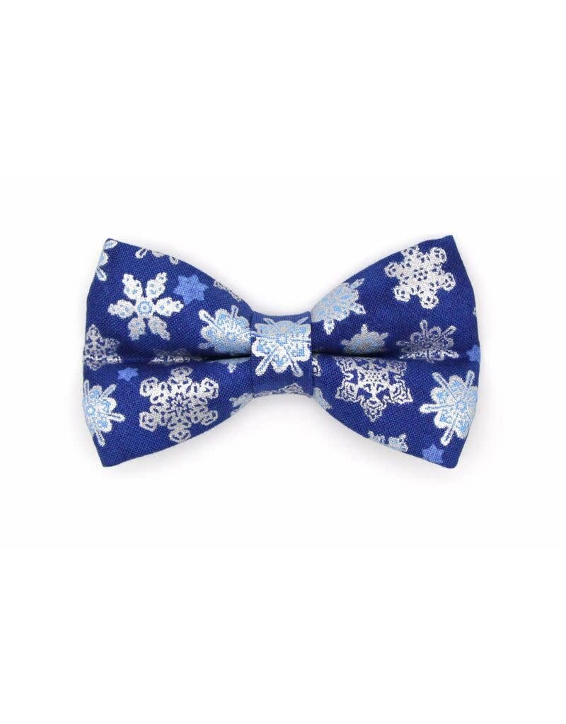 Made by Cleo MADE BY CLEO Cat Bow Tie Shimmering Snowflakes Blue