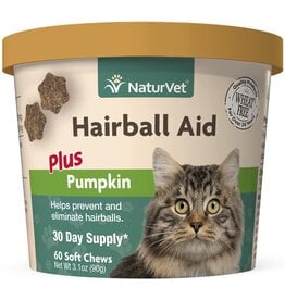 NATURVET Hairball Aid Soft Chew Plus Pumpkin for Cats 60ct