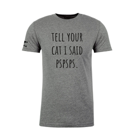 FISH & BONE FISH & BONE T-Shirt 'Tell Your Cat I Said PSPSPS' in Dark Heather Grey