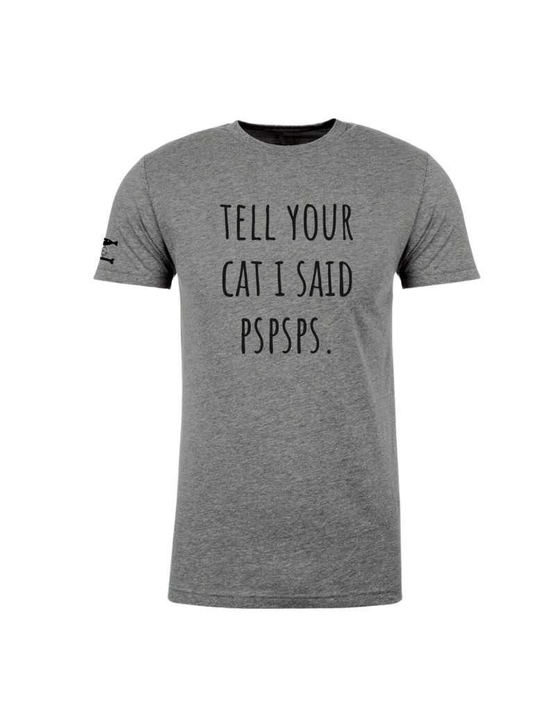 FISH & BONE FISH & BONE T-Shirt 'Tell Your Cat I Said PSPSPS' in Dark Heather Grey
