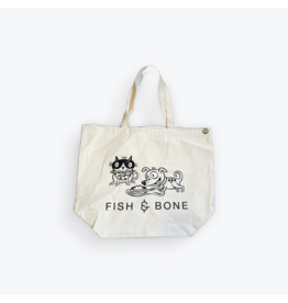 FISH & BONE FISH & BONE Cat Dog Cotton Canvas Tote Bag