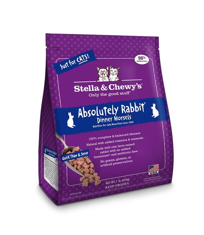 Stella & Chewy's Absolutely Rabbit Frozen Raw Dinner Morsels Cat Food Stella & Chewy's Absolutely Rabbit Frozen Raw Dinner Morsels Cat Food