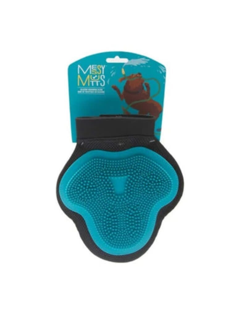 Messy Mutts MESSY MUTTS Silicone Grooming Glove Blue