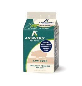Answers Pet Food ANSWERS Detailed Pork Frozen Cat Food 1lb