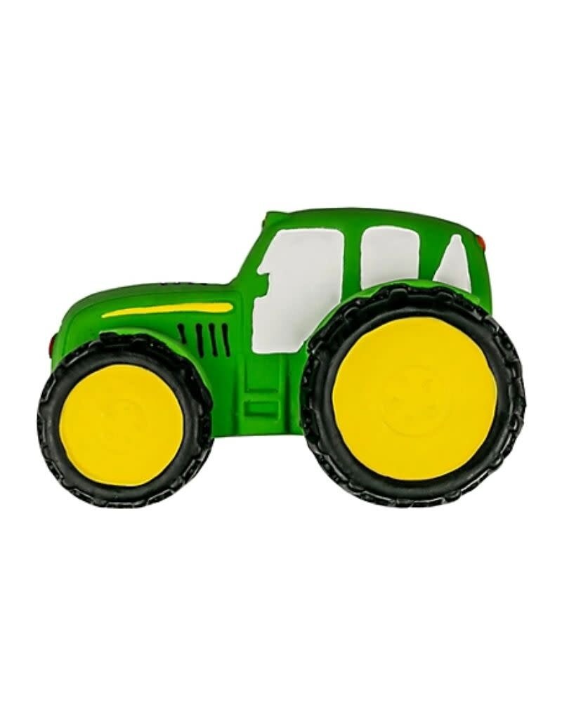 TERRITORY TERRITORY Latex Squeaky Dog Toy Tractor Green 6 inch
