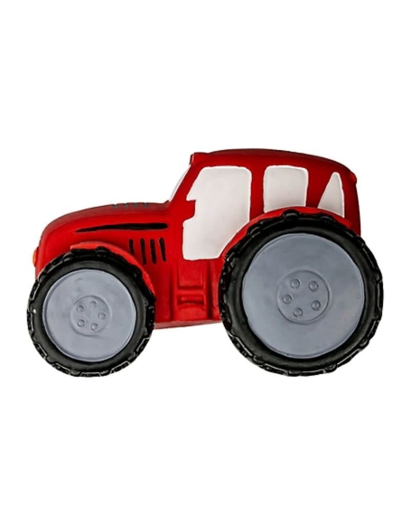 TERRITORY TERRITORY Latex Squeaky Dog Toy Tractor Red 6 inch