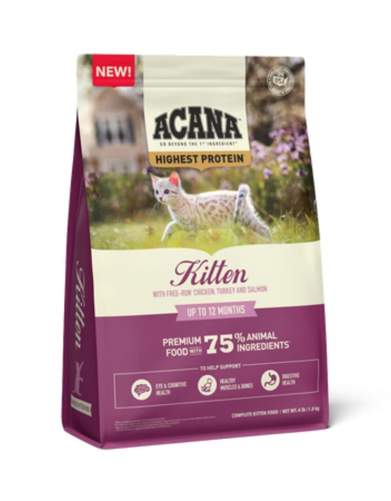 ACANA Dry Cat Food Kitten Grain Free Highest Protein 4lb The Fish Bone