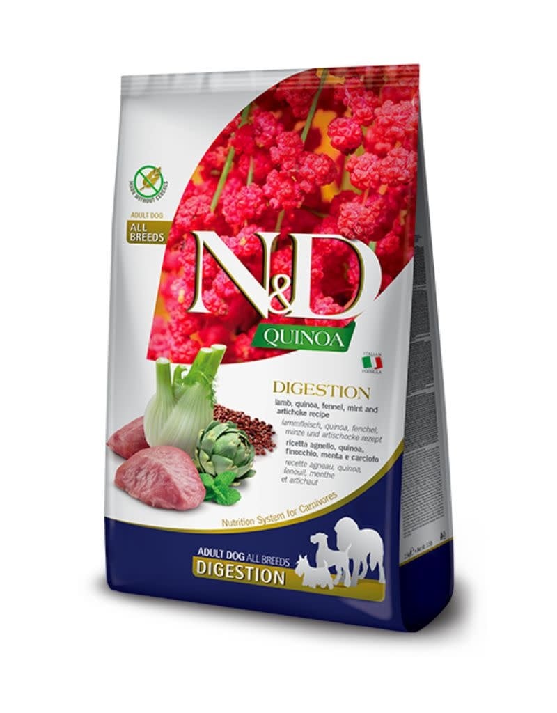 FARMINA N D Dry Dog Food Digestion Lamb and Quinoa Medium Maxi The Fish Bone