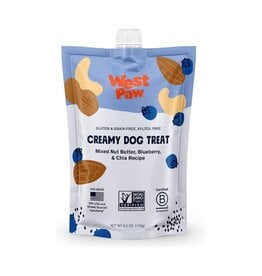 West Paw WEST PAW Creamy Dog Treat Mixed Nut Butter Blueberry and Chia Pouch 6.2OZ