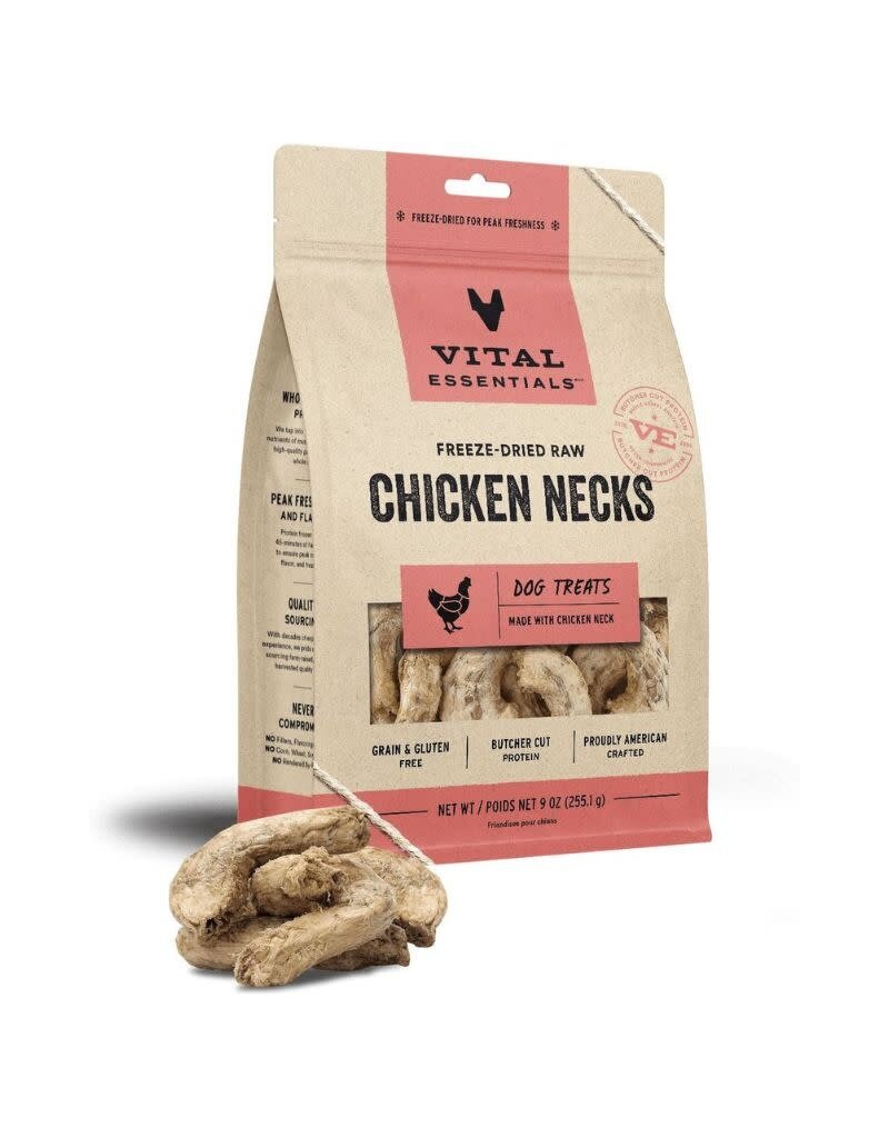 Vital Essentials VITAL ESSENTIALS Dog Treat Freezedried Chicken Necks 9oz