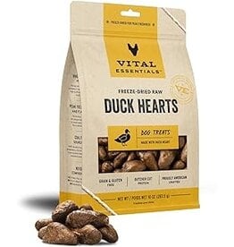 Vital Essentials VITAL ESSENTIALS Dog Treat Freezedried Duck Hearts 10oz