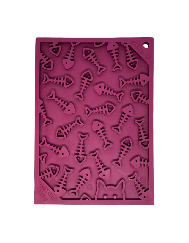 SodaPup SODAPUP eMat Enrichment Lick Mat With Suction Cups Fish Design