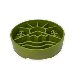 SodaPup SODAPUP eBowl Enrichment Slow Feeder Dog Bowl Great Outdoors Green