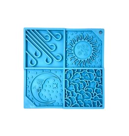 SodaPup SODAPUP eMat Enrichment Lick Mat With Suction Cups Sky Design