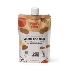 West Paw WEST PAW Creamy Dog Treat Nut Butter Sweet Potato  & Chia Seed Pouch 6.2OZ