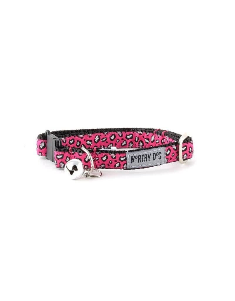 Worthy Dog WORTHY DOG Cat Collar Cheetah Pink
