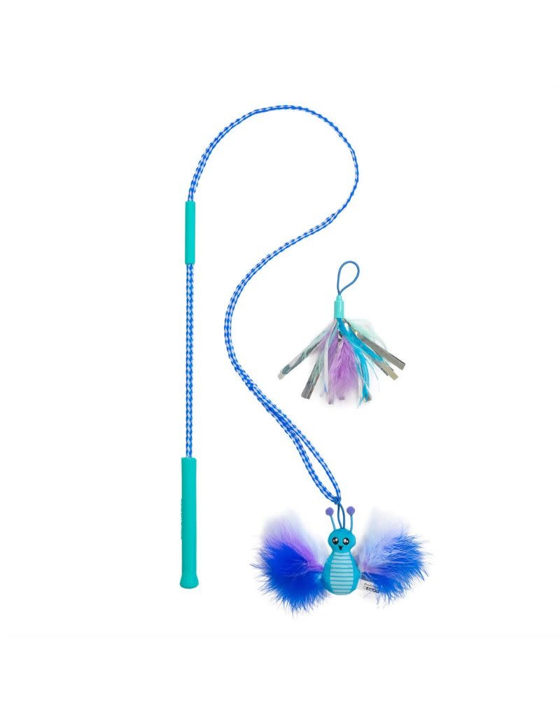 OUTWARD HOUND Tail Teaser Air Prey Interactive Cat Wand The Fish Bone