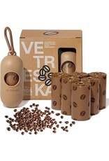 VETRESKA VETRESKA Coffee Pet Poop Bag Dispenser with 7 Rolls of Coffee-Scented Bags