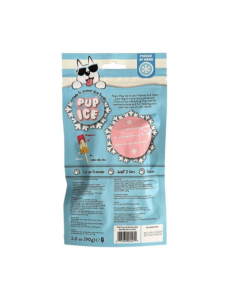 ETHICAL PET PRODUCTS (SPOT) ETHICAL PUP ICE Rocket Strawberry Banana 2 Pack