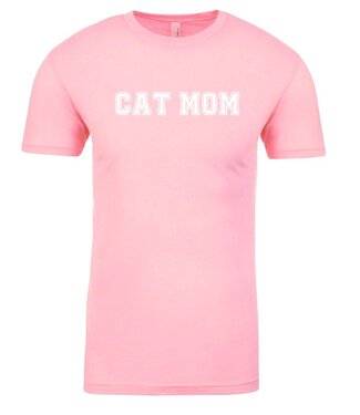 FISH & BONE FISH & BONE Varsity Cat Mom T-shirt Light Pink