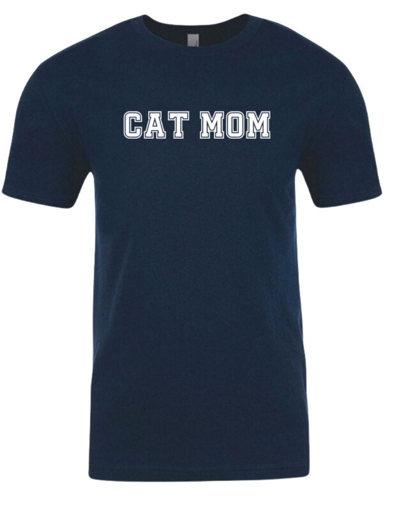 FISH & BONE FISH & BONE Varsity Cat Mom T-shirt Midnight Navy