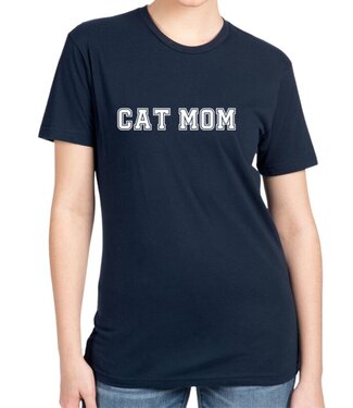 FISH & BONE FISH & BONE Varsity Cat Mom T-shirt Midnight Navy