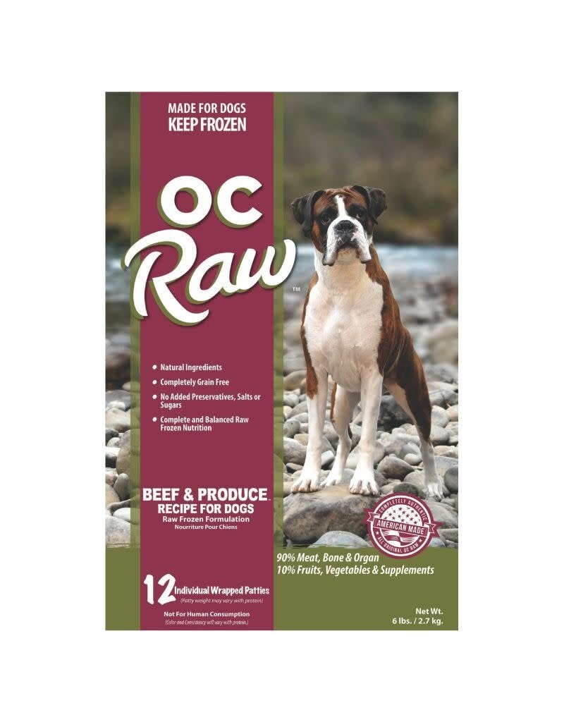 OC Raw OC RAW Frozen Dog Beef & Produce Recipe 6LB