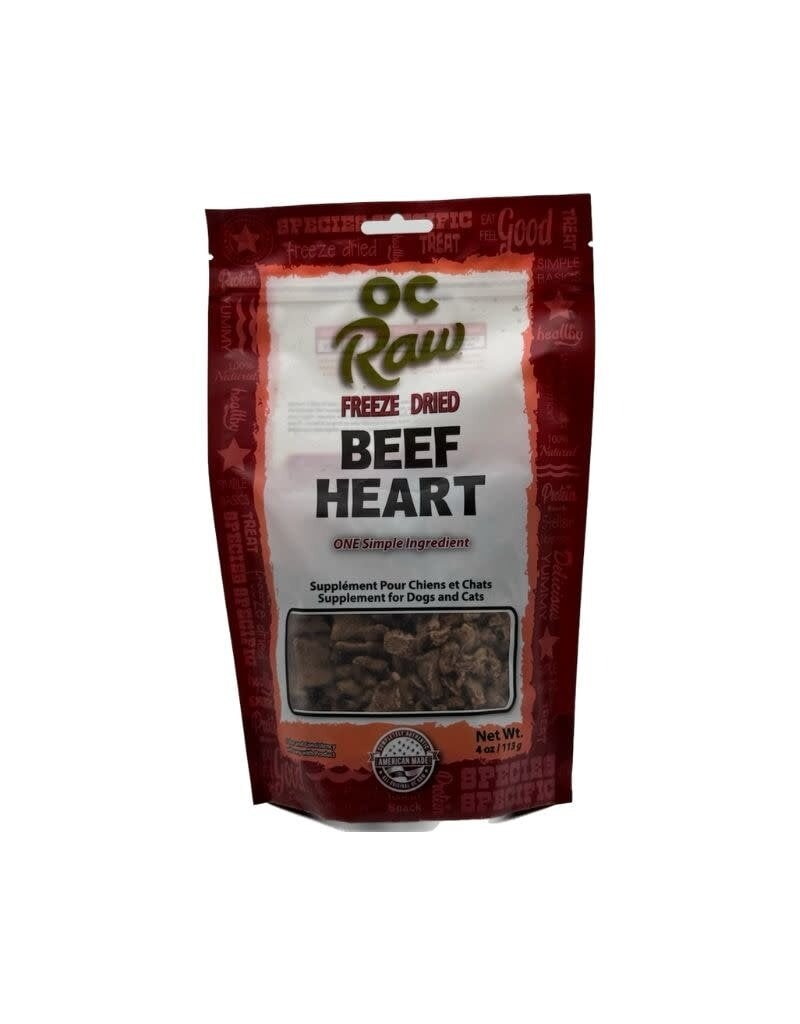 OC Raw OC RAW Freeze Dried Beef Hearts 4OZ