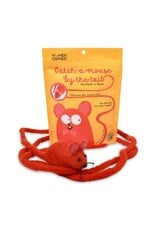 CAT IN THE BOX Wool Mouse Cat Toy 6 Foot Tail Red