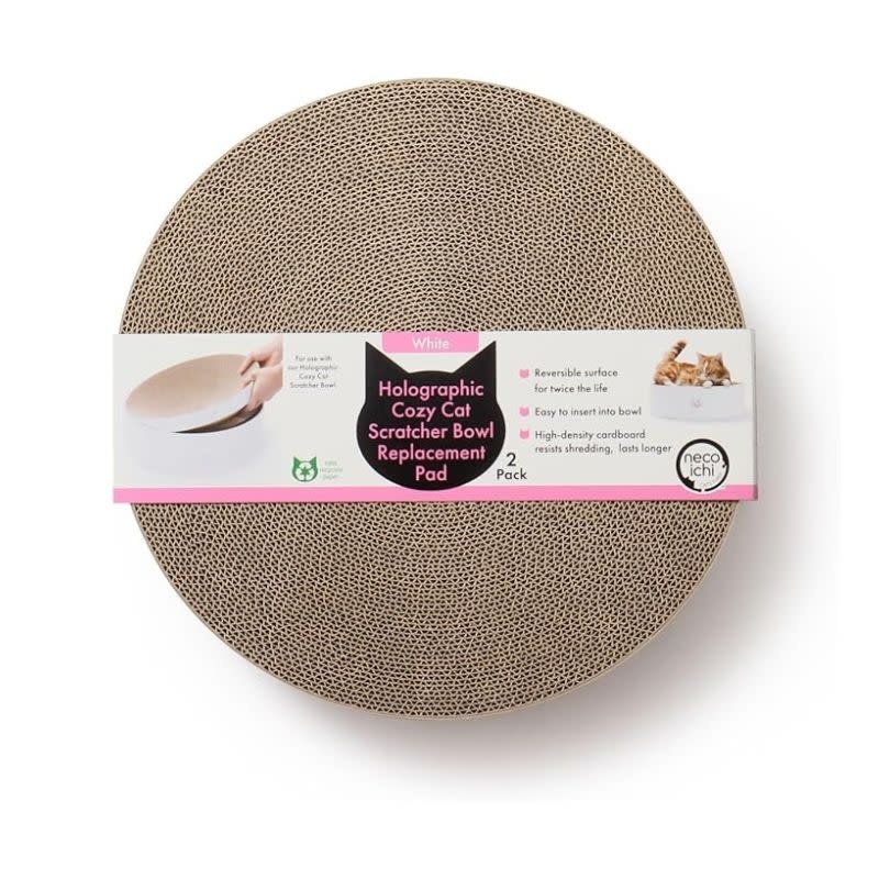 NECOICHI BowlShaped Cozy Cat Scratcher Replacement Pad 2pk White The