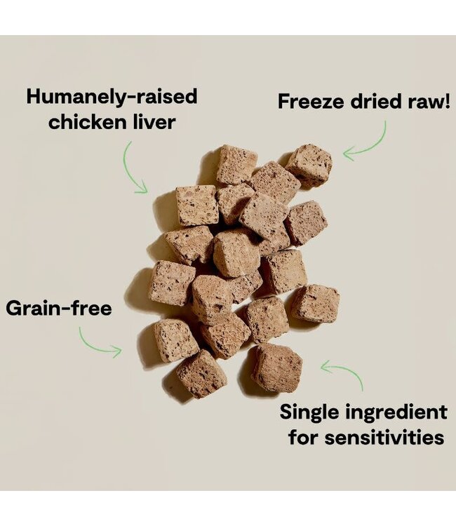 OPEN FARM Dog Freeze-Dried Treat Cubes Chicken Liver 3OZ