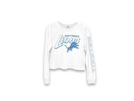Hybrid Apparel Womens Lions Touch Down Longsleeve Crop Tee