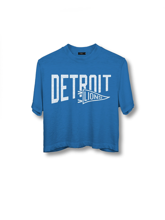 Hybrid Apparel Womens Lions Dual Threat Mock Neck Crop Tee Hybrid Apparel Womens Lions Dual Threat Mock Neck Crop Tee
