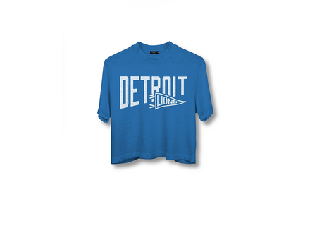 Hybrid Apparel Womens Lions Dual Threat Mock Neck Crop Tee