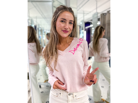 Golden Sun Detroit Love Cashmere-Blend V-neck Sweater