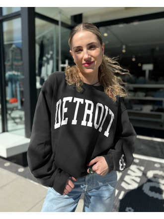 Audrey Detroit Oversized Pullover with 313 Sleeve Audrey Detroit Oversized Pullover with 313 Sleeve