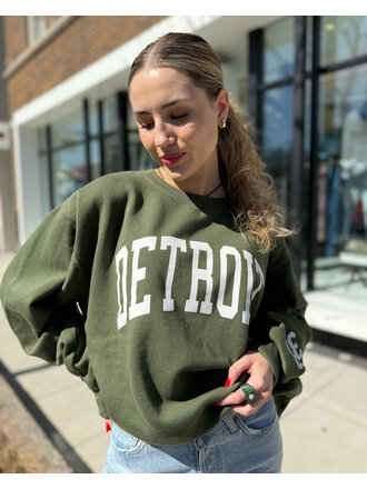 Audrey Detroit Oversized Pullover with 313 Sleeve Audrey Detroit Oversized Pullover with 313 Sleeve