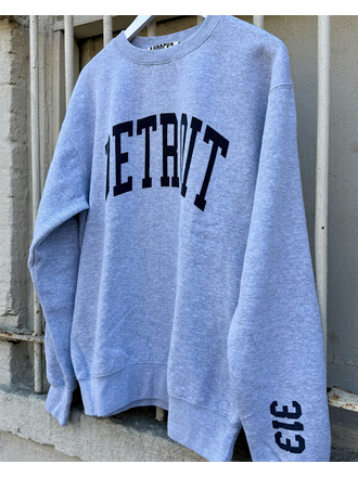 Audrey Detroit Oversized Pullover with 313 Sleeve Audrey Detroit Oversized Pullover with 313 Sleeve