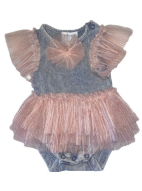 Kidding Pleated Tulle Dress Romper