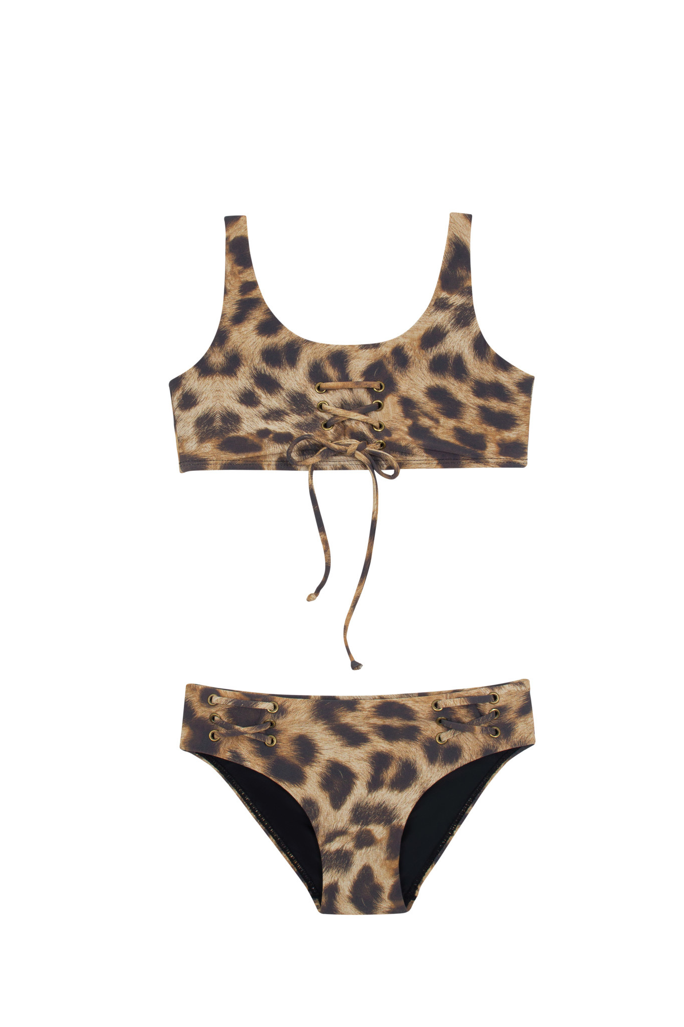PilyQ Leopard Lace Up Bikini - Calakids