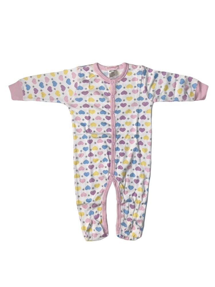 Baby Steps Baby Steps Foil Hearts Footie