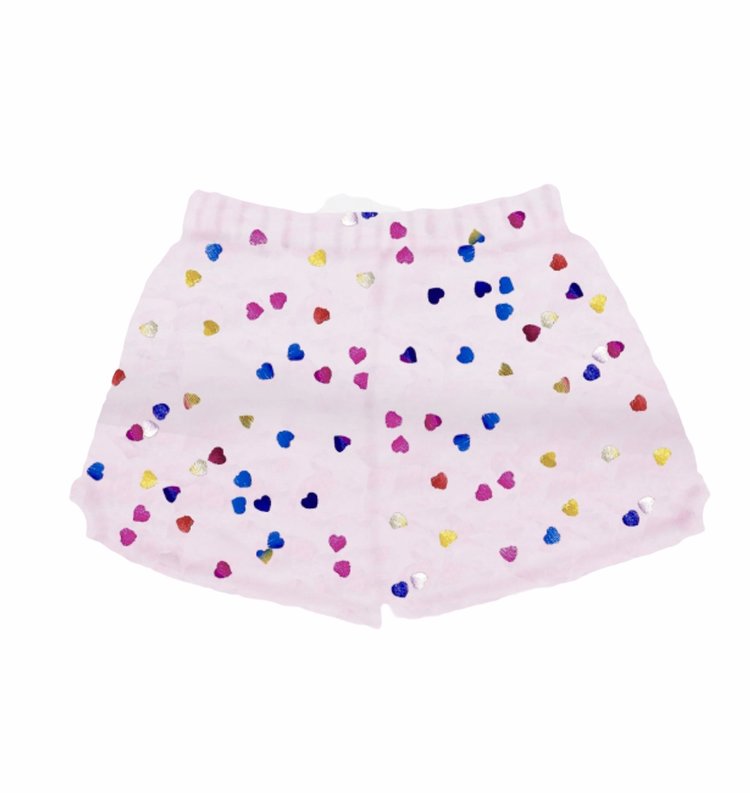 Iscream Iscream Colorful Foil Hearts Plush Shorts
