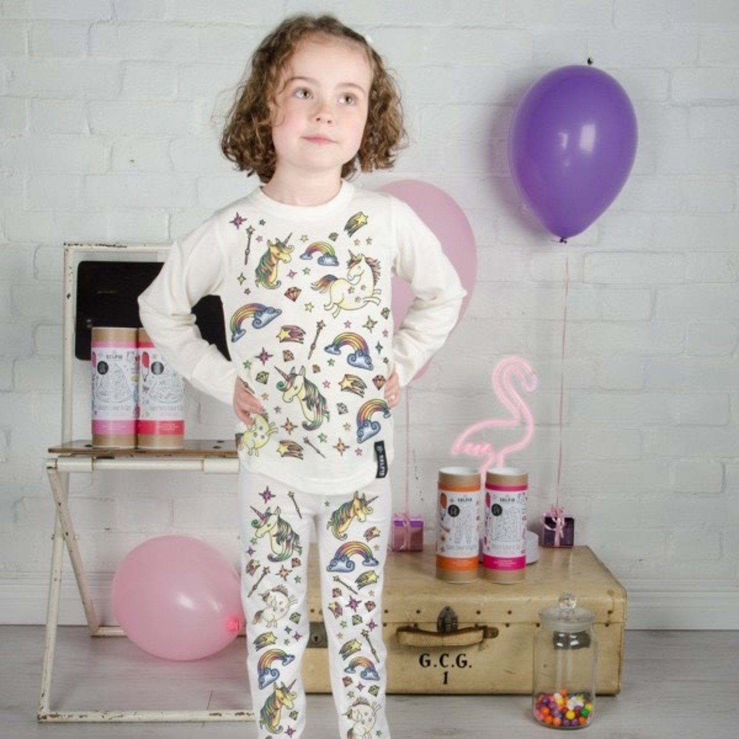 Color in unicorn pajamas Clearance