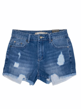 Tractr Tractr Hi Waist Weekender Distressed Cut Off Shorts