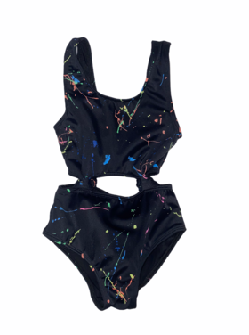 Flowers by Zoe FBZ Splatter One Piece Swimsuit