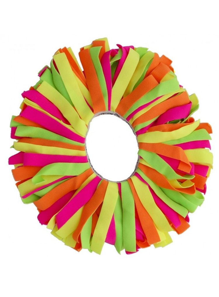 Pom Pom Multi Colored Scrunchie