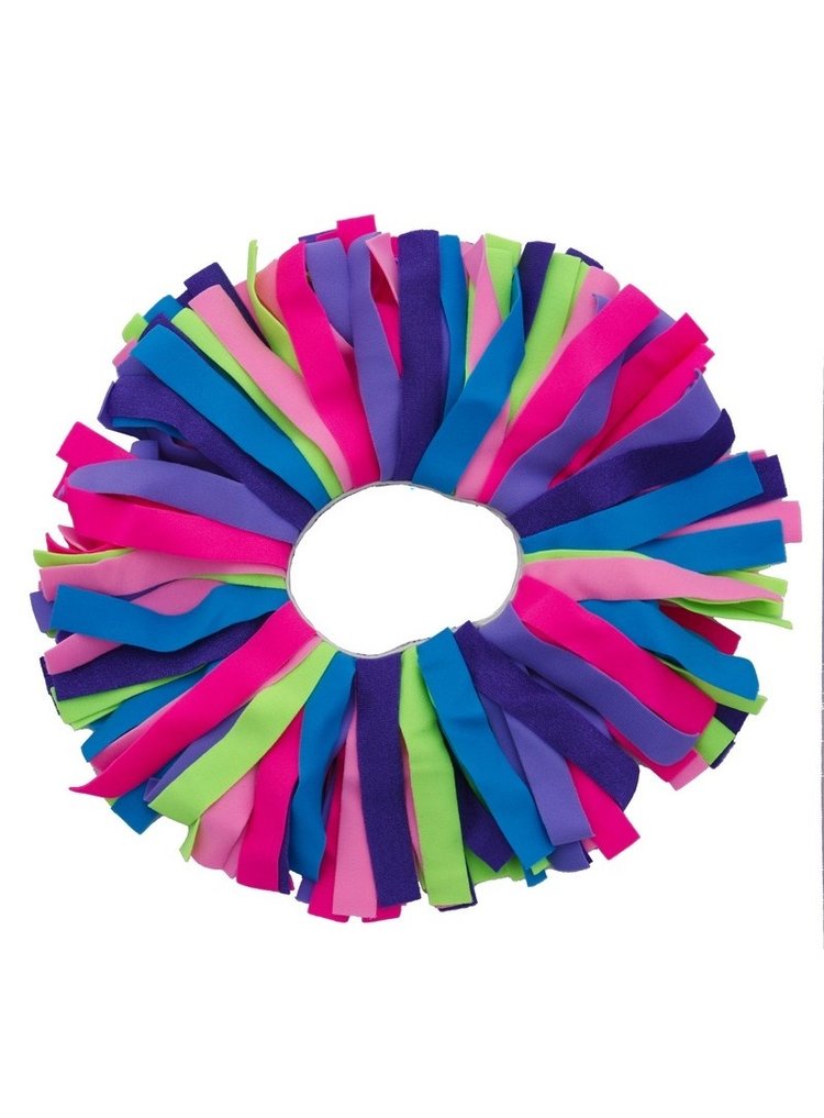 Pom Pom Multi Colored Scrunchie